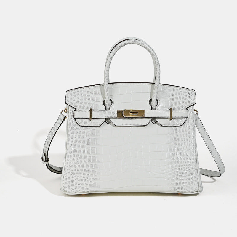 Lumina Crocodile Pattern Cowhide Handbag